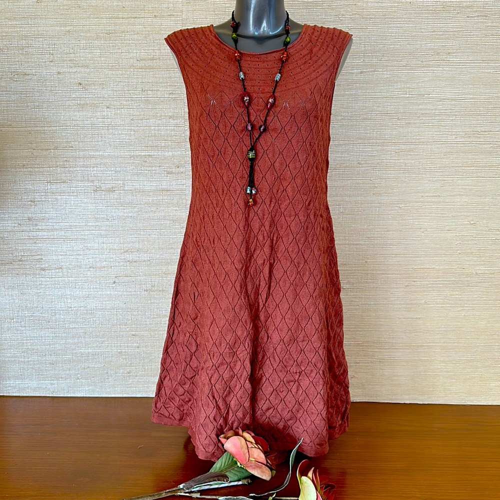 Hand dyed rust cotton “Soft Whispers” knit dress. New with tags from Sundance